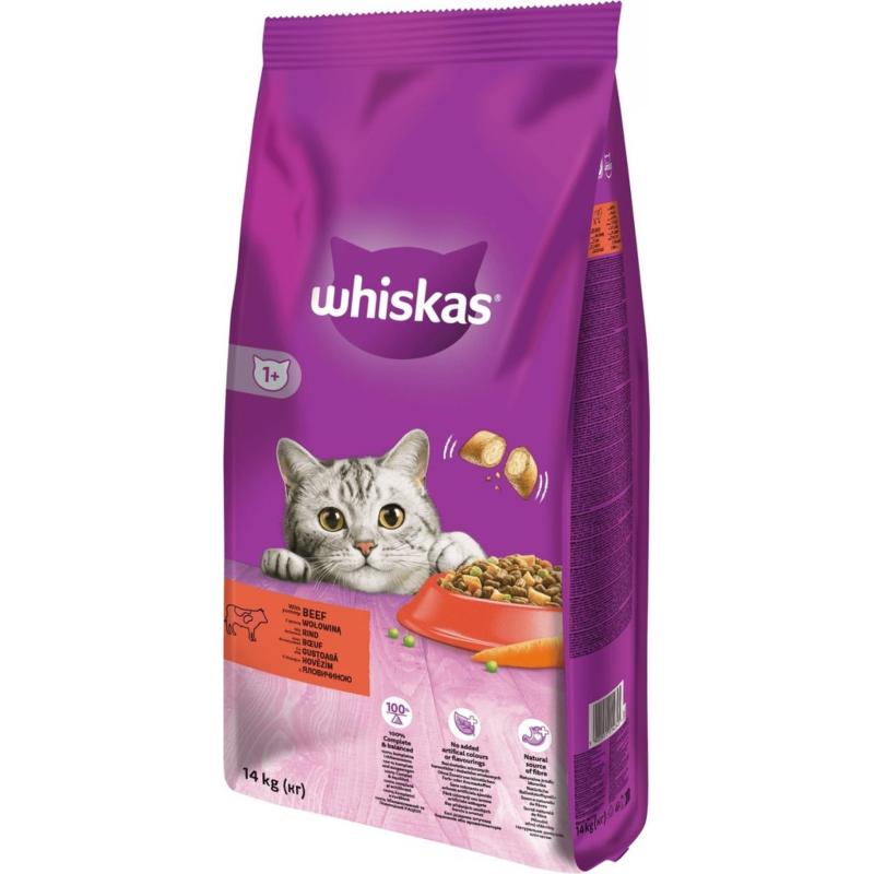 WHISKAS gr. s hovězím 14kg