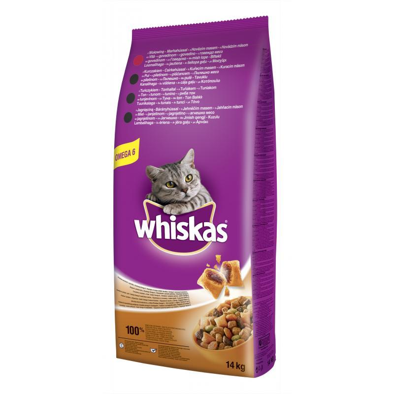 WHISKAS gr. s hovězím 14kg