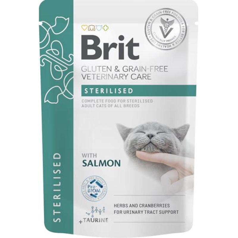 Brit Vet.Care Cat Pouch fillets in gravy Sterilised 12x85g