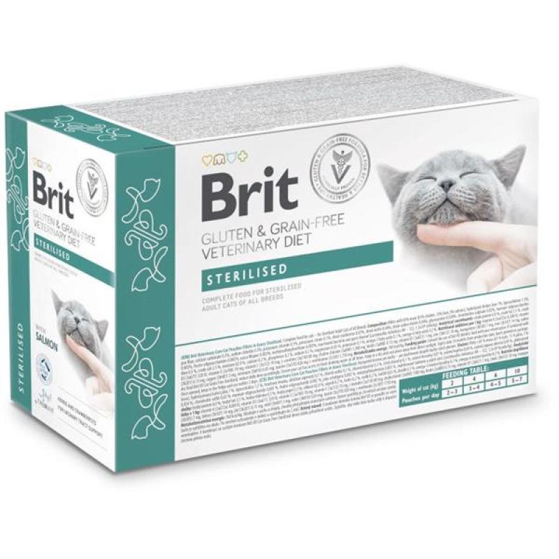 Brit Vet.Care Cat Pouch fillets in gravy Sterilised 12x85g